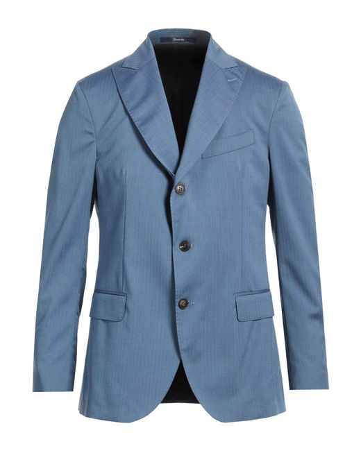 Drumohr Blue Light Blazer Virgin Wool, Cotton, Silk for men