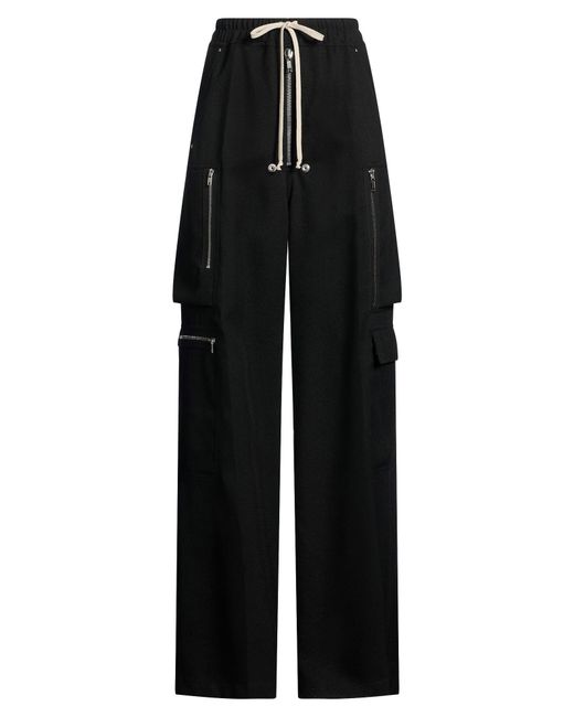 Rick Owens Black Pants Wool