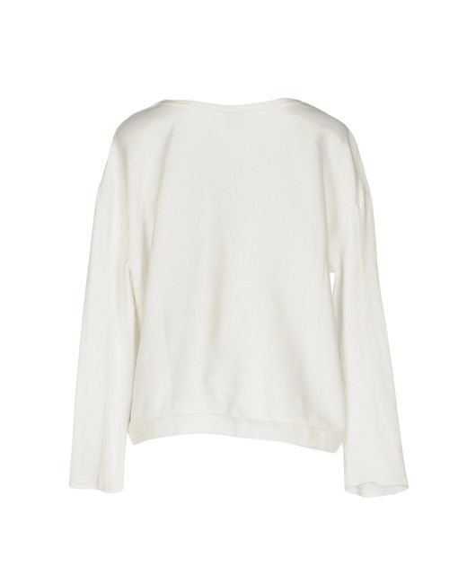 Pinko White Sweatshirt Cotton
