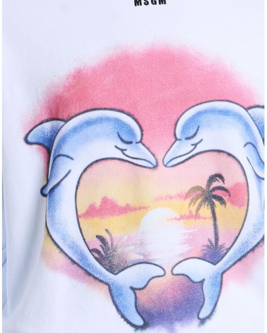 MSGM White Sweatshirt Cotton