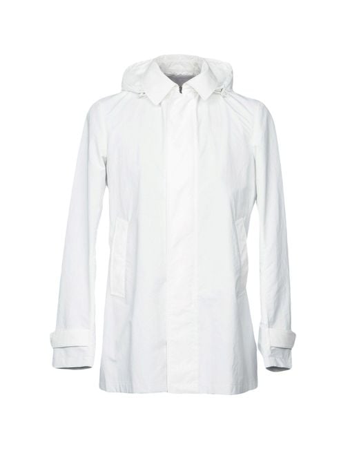 Herno White Overcoat & Trench Coat Polyester for men