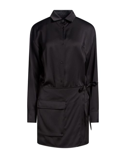 Emporio Armani Black Mini Dress Polyester, Viscose, Elastane