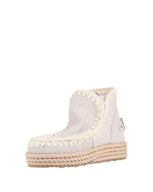 Mou Natural Ankle Boots Soft Leather