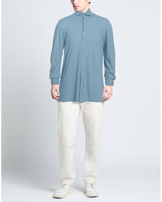FILIPPO DE LAURENTIIS Blue Shirt for men