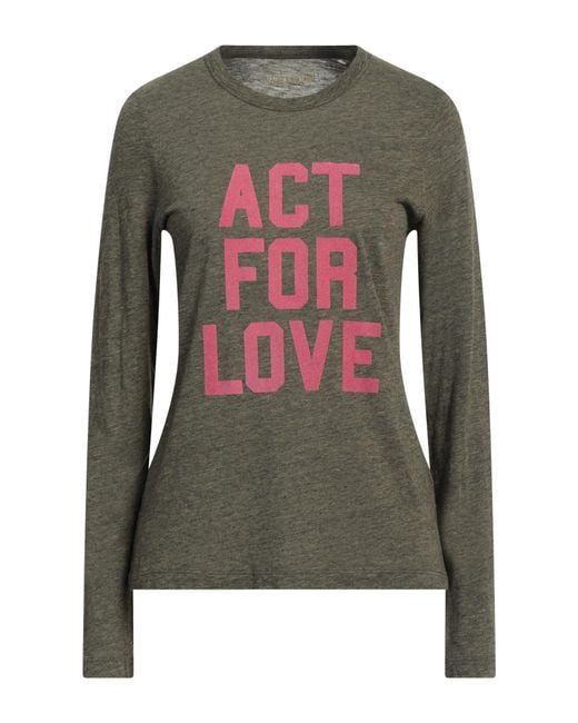Zadig & Voltaire Green T-Shirt Cotton, Recycled Polyester