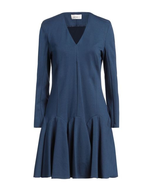 MEIMEIJ Blue Mini Dress Viscose, Polyamide, Elastane