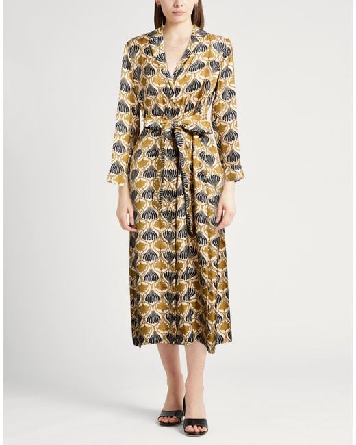 Max Mara Metallic Midi Dress Silk