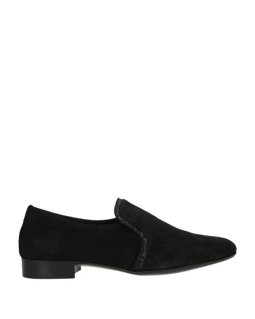Giuseppe Zanotti Black Loafers Leather, Textile Fibers for men