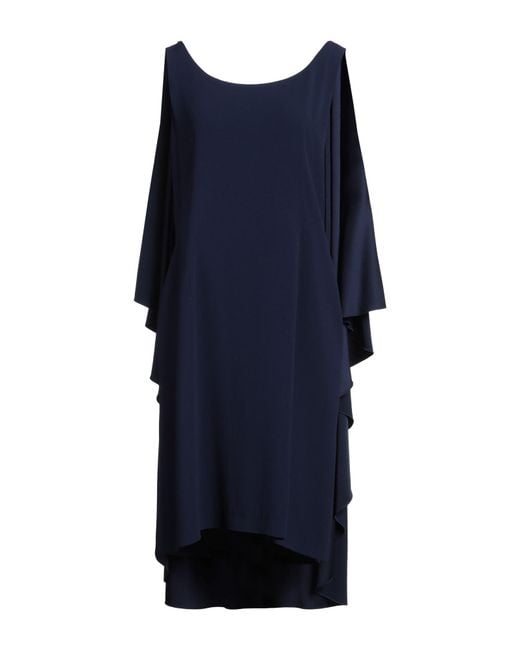 Alberta Ferretti Blue Midnight Midi Dress Acetate, Viscose