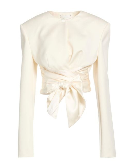 Magda Butrym Natural Cream Blazer Silk, Wool