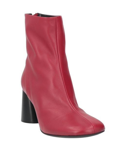 Halmanera Red Ankle Boots Leather