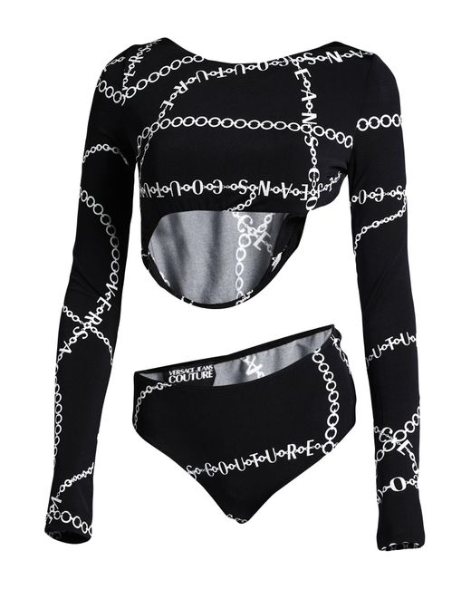 Versace Jeans Couture Black Bodysuit Viscose, Elastane