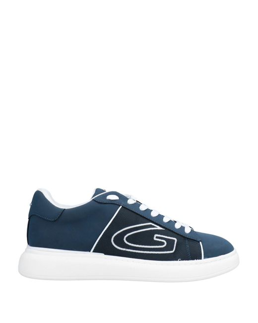 Alberto Guardiani Leather Trainers in Blue for Men | Lyst