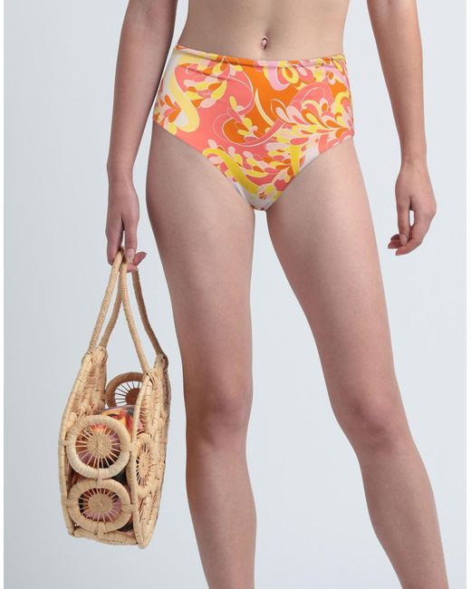 Emilio Pucci Orange Bikini Bottoms & Swim Briefs