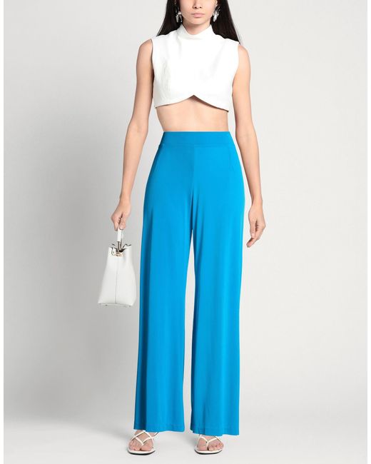 Soallure Blue Pants Polyester, Elastane