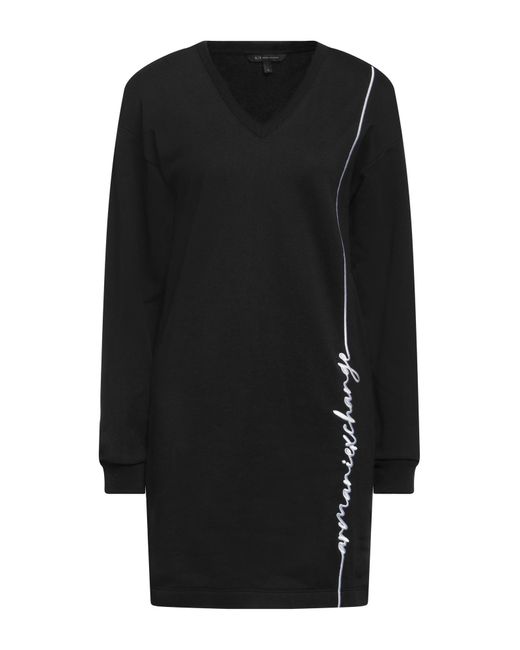 ARMANI EXCHANGE Black Mini Dress Cotton, Polyester