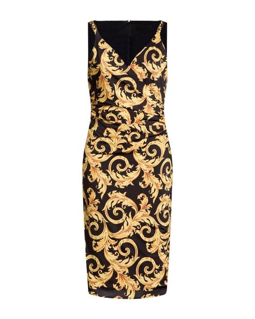 Versace Metallic Midi Dress Polyester, Elastane