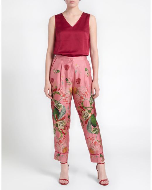 Franco Ferrari Red Pants Silk