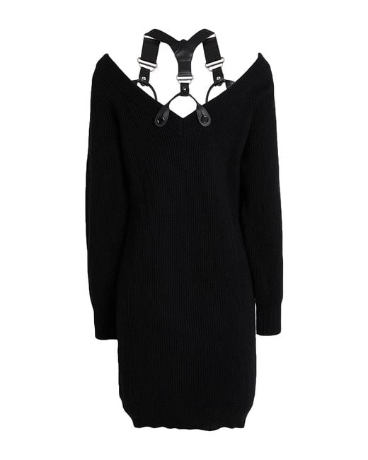 Moschino Black Mini Dress Virgin Wool