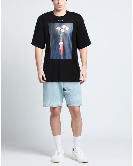 MSGM Black T-shirt for men