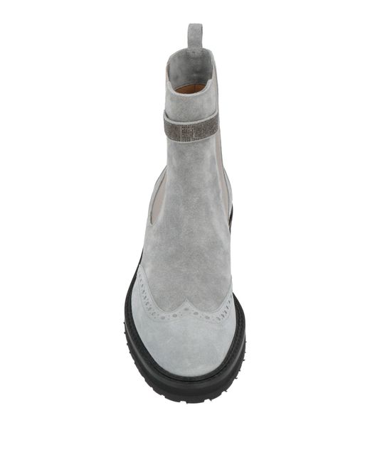 Eleventy Gray Ankle Boots Leather