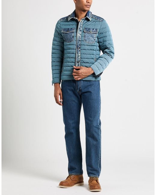 Moorer Blue Puffer Cotton, Elastane for men