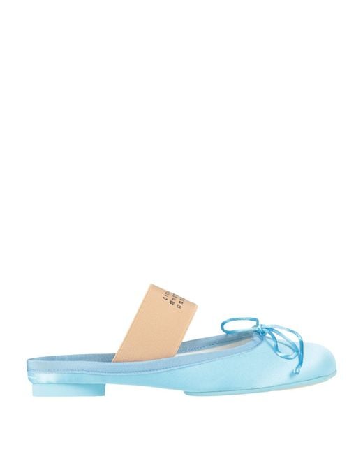 MM6 by Maison Margiela Blue Mules & Clogs Textile Fibers