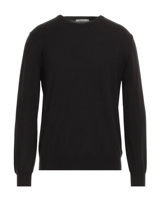 Kangra Black Dark Sweater Wool, Silk, Cashmere for men