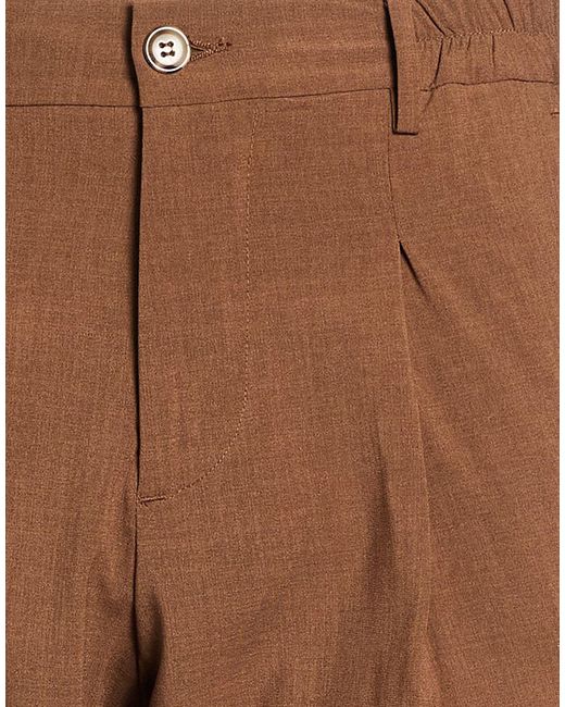 Gazzarrini Brown Pants Polyester, Elastane for men