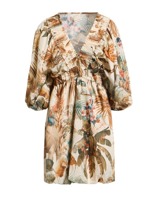 Angela Davis Natural Mini Dress Cotton