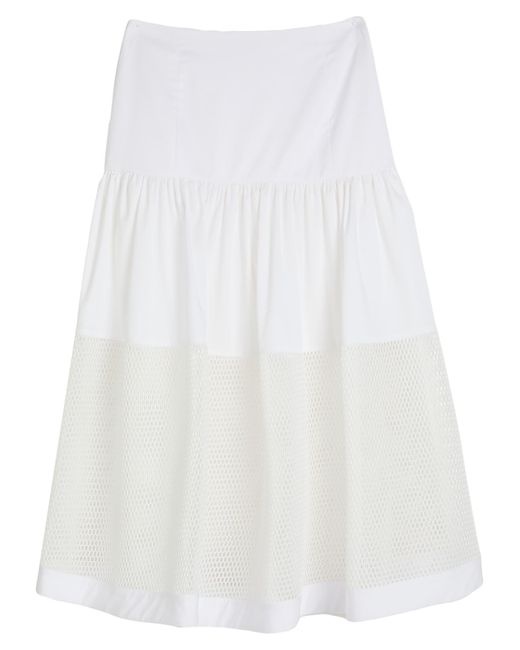 Jijil White Midi Skirt Cotton, Polyamide, Elastane