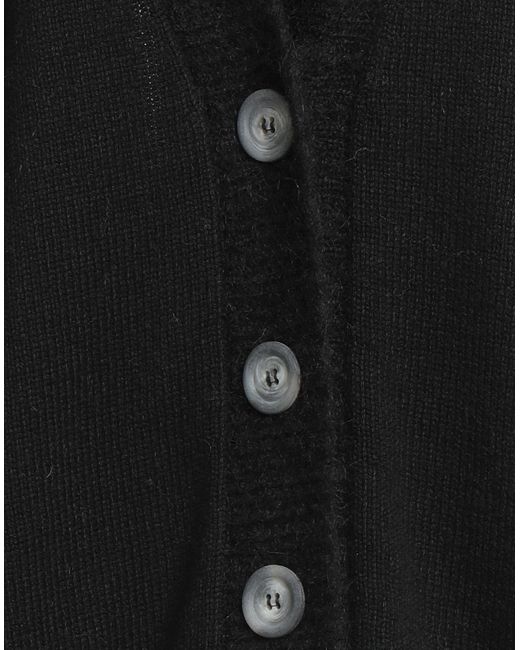 Alpha Studio Black Cardigan Synthetic Fibers, Alpaca Wool, Wool, Cashmere