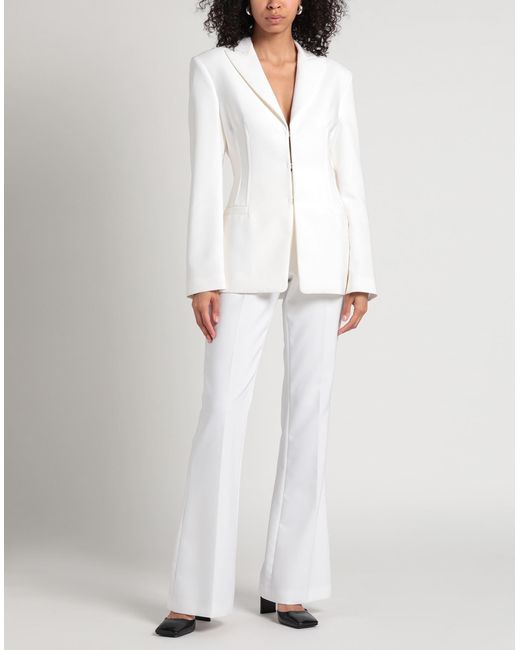 Genny White Suit Polyester, Elastane