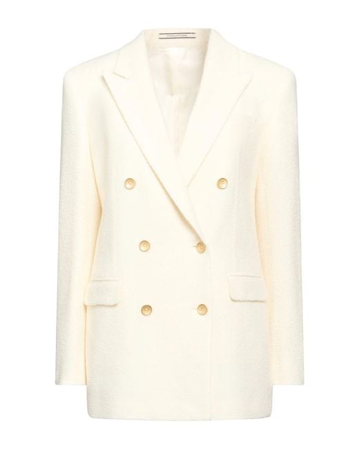 Tagliatore 0205 Natural Ivory Blazer Wool, Polyamide