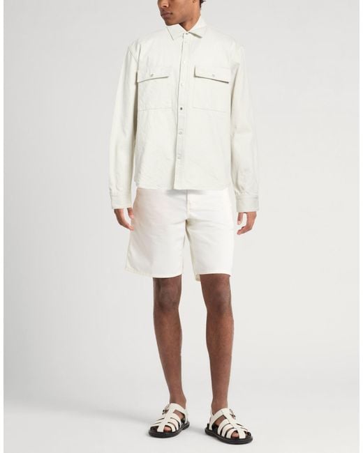 DSquared² White Icon Light Denim Shirt Cotton for men