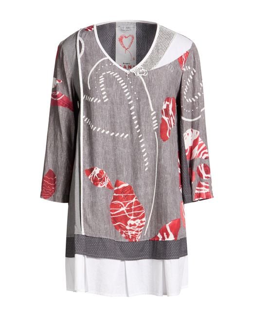 ELISA CAVALETTI by DANIELA DALLAVALLE Gray Top Viscose, Cotton, Elastane, Polyester, Nylon
