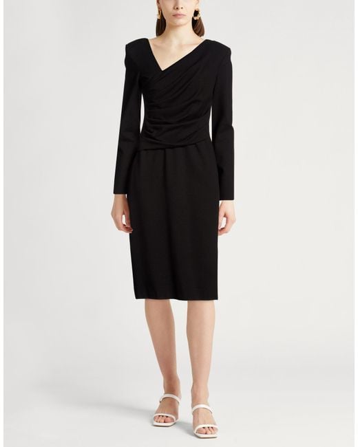 Emporio Armani Black Midi Dress Viscose, Polyamide, Elastane