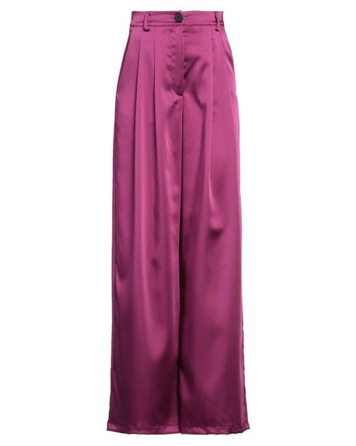 VANESSA SCOTT Purple Pants Polyester, Elastane