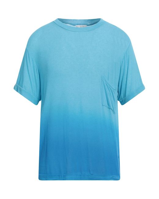 Daniele Fiesoli Blue Azure T-Shirt Viscose, Nylon, Cashmere, Elastane for men