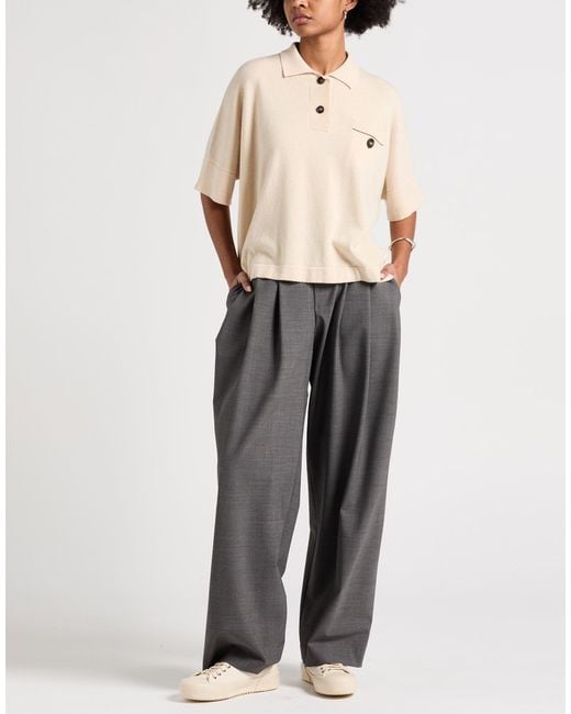 Brunello Cucinelli Gray Pants Virgin Wool, Polyamide, Elastane