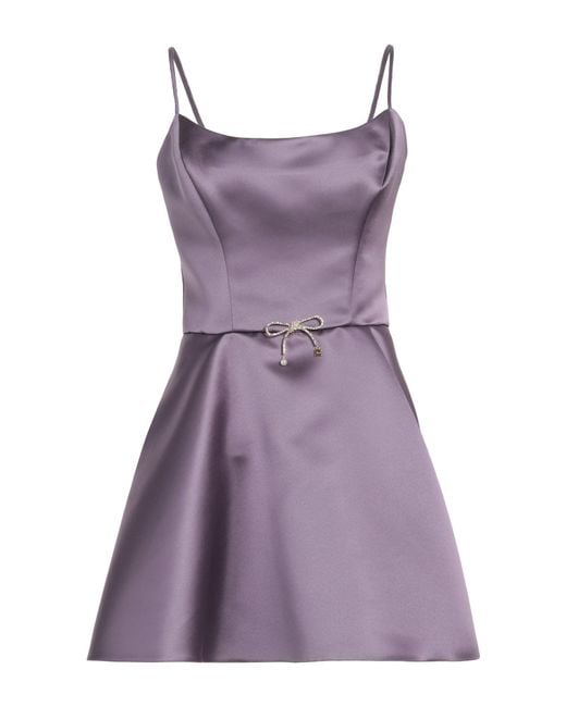 Elisabetta Franchi Purple Mini Dress Polyester