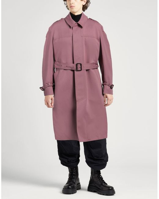 PT Torino Purple Antique Rose Overcoat & Trench Coat Cotton, Linen for men