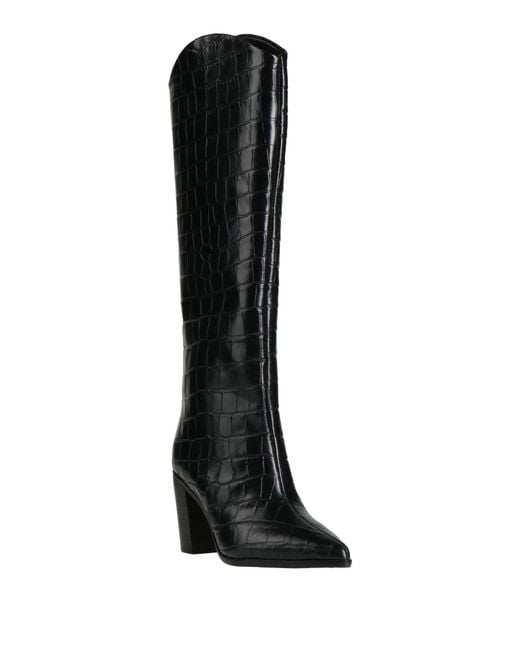 SCHUTZ SHOES Black Boot Leather