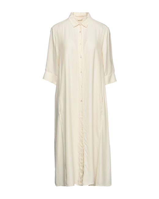 HER SHIRT HER DRESS White Midi Dress
