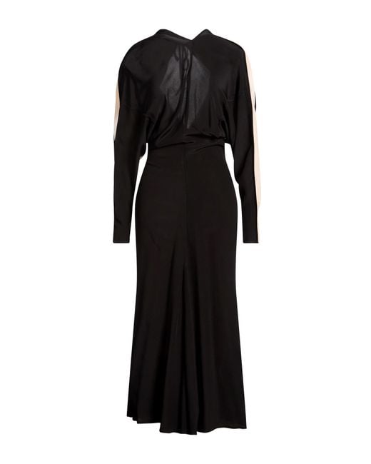 Victoria Beckham Black Maxi Dress Silk