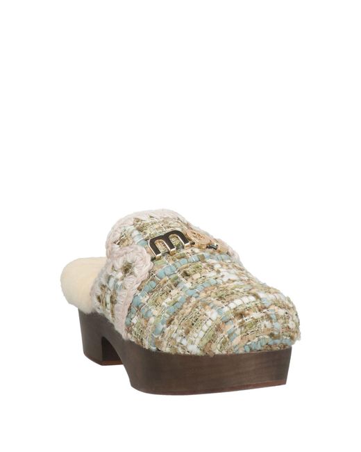 Mou White Mules & Clogs
