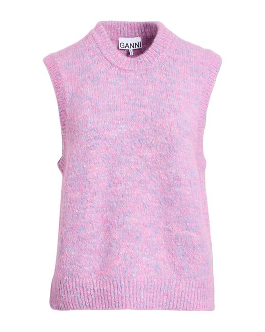 Ganni Pink Lilac Sweater Alpaca Wool, Organic Cotton, Recycled Polyamide, Polyamide, Elastane