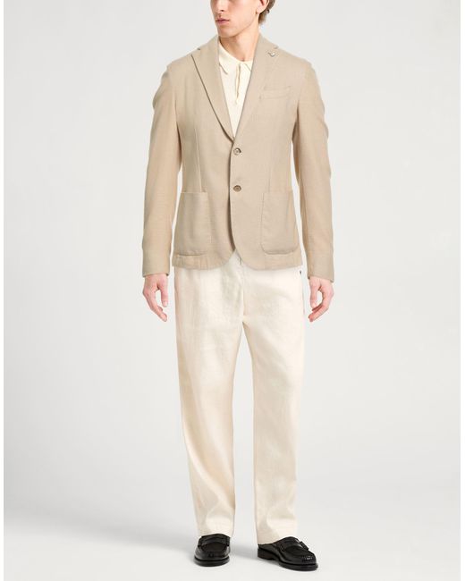 L.b.m. 1911 Natural Blazer Virgin Wool, Polyester for men