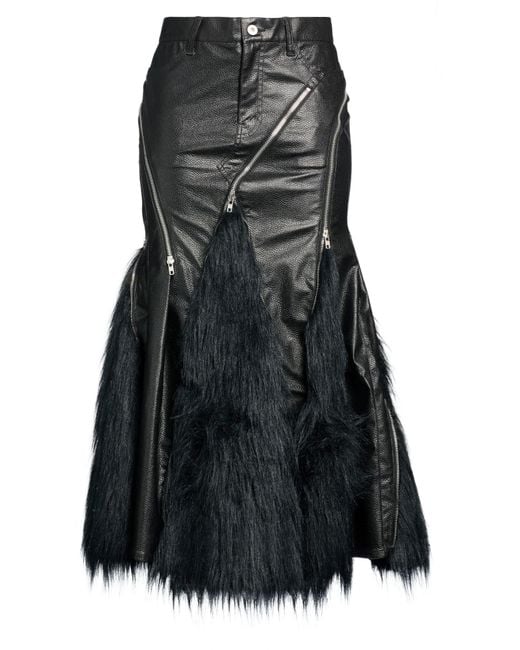 Junya Watanabe Black Midi Skirt Polyurethane Resin, Acrylic