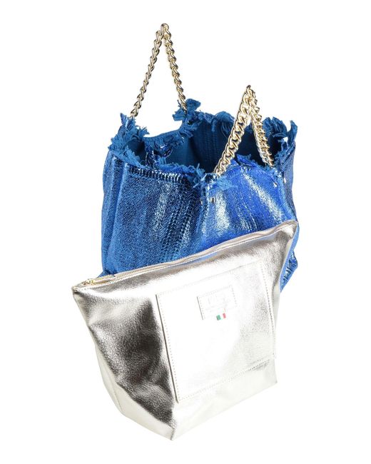 M★BRC Blue Bright Handbag Textile Fibers